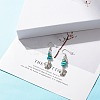 Synthetic Turquoise Chips Beaded Dangle Earrings EJEW-JE04890-01-6