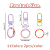 22Pcs 11 Colors Baking Paint Alloy Swivel Clasps KEYC-HS0001-08-2