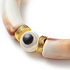 8Pcs 8 Color Acrylic Curved Tube & Plastic Evil Eye Beaded Stretch Bracelets Set BJEW-JB08963-5