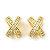 Brass Micro Pave Cubic Zirconia Beads KK-P297-06G-1