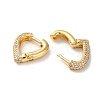 Brass Pave Clear Cubic Zirconia Hoop Earrings EJEW-M258-04G-2