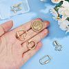 5Pcs 5 Styles Brass Screw Carabiner Lock Charms KK-HS0015-15-3