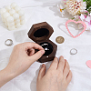 Hexagon Shaped Wooden Couple Ring Boxes with Magnetic Hinged Lid AJEW-WH0695-028-3