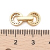 Brass Micro Pave Clear Cubic Zirconia Fold Over Clasps KK-C075-12G-3