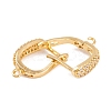 Rack Plating Brass Cubic Zirconia Hoop Earring Findings KK-S374-04G-03-2