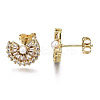 Brass Micro Pave Cubic Zirconia Stud Earrings EJEW-T014-58G-NF-3