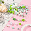 64Pcs Round & Rondelle Food Grade Eco-Friendly Silicone Beads SIL-SP0001-19B-7