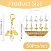 50Pcs 5 Style Glass & Alloy Pendant Decorations HJEW-FS00076-4