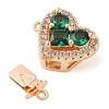 Brass Micro Pave Clear Cubic Zirconia Glass Box Clasps KK-S388-13G-02-2