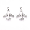 Brass Micro Pave Cubic Zirconia Pendants KK-T070-82P-1