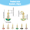 24PCS 6Colors Brass Micro Pave Cubic Zirconia Charms KK-DC0003-75-2