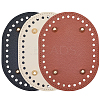 3Pcs 3 Colors Oval PU Leahter Knitting Crochet Bags Bottom AJEW-CL0001-76-7