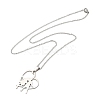 Non-Tarnish 201 Stainless Steel Cable Chain Heart with Couple Pendant Necklaces for Women LS-NJEW-U005-01P-2