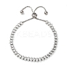 304 Stainless Steel with Clear Cubic Zirconia Link Chain Bracelets BJEW-G754-03P-04-4