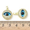 Printed Brass Micro Pave Cubic Zirconia with Glass Pendants KK-Z134-17G-03-3