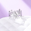 Brass Adjustable Open Cuff Rings for Women RJEW-R021-02P-1