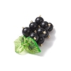 Natural Black Onyx(Dyed & Heated) Handmade Round Beaded Fruit Pendants PALLOY-MZ00791-03-4