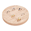 Flat Round 6-Slot Wood Ring Display Stands RDIS-WH0002-22-1