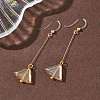 Electroplated 304 Stainless Steel Resin Fan Dangle Earrings EJEW-Z129-11G-01-2