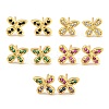 Rack Plating Brass Micro Pave Clear Cubic Zirconia Stud Earrings EJEW-N055-02G-RS-1