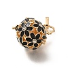 Alloy Crystal Rhinestone Bead Cage Pendants ENAM-M047-04G-B-3