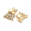 Brass Micro Pave Clear Cubic Zirconia Charms KK-C054-07G-2