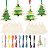1 Bag Christmas Theme Wood Cross Stitch Kits WOOD-SC0002-23B-1
