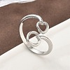 304 Stainless Steel Open Cuff Rings for Women RJEW-A079-05B-P-2