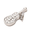304 Stainless Steel Micro Pave Clear Cubic Zirconia Charms CU-CBAB6EC-21P-2