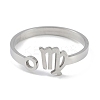 Non-Tarnish Constellations 304 Stainless Steel Open Cuff Ring for Women RJEW-L122-001P-09-2