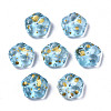 Spray Painted Glass Beads DGLA-R052-002-B07-2