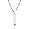304 Stainless Steel Rectangle with Letter Pendant Box Chain Necklaces FS-WGD7C78-07-1
