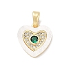 Brass Micro Pave Cubic Zirconia Pendants KK-Q030-02A-G-1
