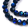 Electroplate Opaque Solid Color Glass Beads Strands X1-EGLA-A034-P4mm-L22-3