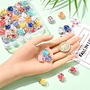 50Pcs 10 Colors Glass Round Pendants GLAA-YW0004-54-3