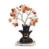 Halloween Theme Natural Carnelian Chips Tree of Life Decorations DJEW-B013-02C-1