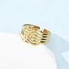304 Stainless Steel Open Cuff Rings for Women RJEW-K309-09G-3