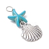 Starfish Dyed Synthetic Turquoise Pendants PALLOY-JF04259-4