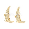 Brass Micro Pave Cubic Zirconia Pendants ZIRC-P106-18G-2