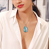 4Pcs 2 Colors Teardrop Pendant Necklaces Set NJEW-BC0001-04-6