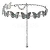 Alloy Pave Synthetic Turquoise Butterfly Link Waist Body Chains WG9C27F-01-3