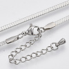 304 Stainless Steel Herringbone Chains Necklace X-STAS-T053-02P-NF-2