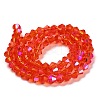 Transparent Electroplate Glass Beads Strands GLAA-F029-3mm-D14-2