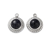 Synthetic Blue Goldstone Half Round Charms STAS-L022-399P-02-1