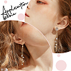 8Pcs 2 Styles Brass Micro Pave Clear Cubic Zirconia Tassel Chains Big Pendants KK-BBC0020-75-5