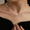 1Pc Glass Rondelle Beaded Necklaces NJEW-LP0007-23G-1