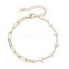 Brass Paperclip Chain Bracelets BJEW-JB13241-2