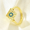 Brass Enamel Adjustable Rings for Women RJEW-S399-15G-2