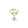 Brass Micro Pave Cubic Zirconia Adjustable Finger Rings for Women RJEW-K307-01G-22-1