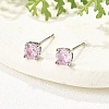 Flat Round Brass Pave Cubic Zirconia Stud Earrings for Women EJEW-G428-29C-03-2